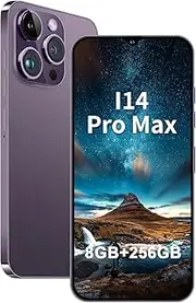 Unlocked Android Phone I14ProMax Smartphone 8GB+256GB cell phone 13MP+50MP Camera Pixels 6800mAh Battery for Extended Standby 6.8-inch HD Screen mobile phone 5G Dual SIM Card Capability (Purple)