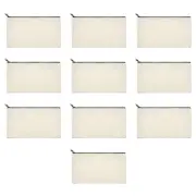 10 Piece Pencil Pouch, Beige Canvas Blank Makeup Bags Multifunctional9288