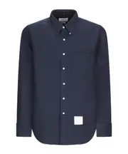logo-tag cotton shirt 1,2,3,4,5 navy blue