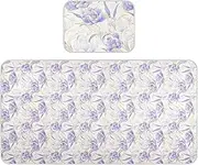 Elegant Purple Floral Gold Cooling Baby Mattress pad Protector 28" x 52" Absorbent Pads for Bed Washable for Baby&Toddler