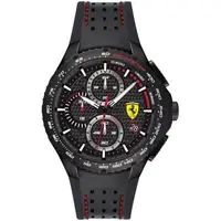 在飛比找森森購物網優惠-Scuderia Ferrari 法拉利 賽車稜紋三眼計時錶