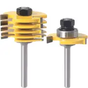2Pcs Slot Cutter Router Bit 1/4 Inch Shank 3-Wing Adjustable Slotting Router Bit