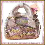 LUV BETSEY ☆ LT. PINK IRIDESCENT SEQUINS ☆ HARLEY BARREL BAG ☆ NWT