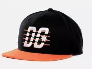 DC Shoes Velton Mens Wool Blend Black Orange Snapback Hat Ball Cap NWT NEW