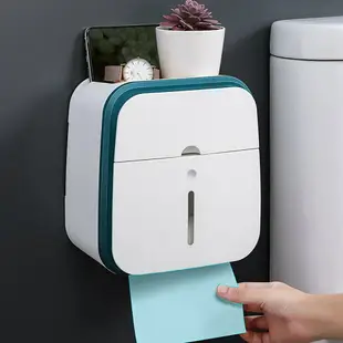衛生間紙巾盒廁所衛生紙置物架壁掛式抽紙盒免打孔創意防水紙巾架