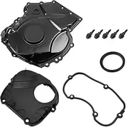 Upper & Lower Engine Timing Chain Cover 2007-2017 Compatible with Audi VW A3 A4 A6 TT Q5 TT Quattro Beetle CC EOS Golf GTI Passat Passat Tiguan 1.8T 2.0T TSI TFSI Replace 06H103269C 06H109210AG