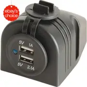 MP3616 Dual USB Charger Panel Mount Under Dash 60x42mm Bracket 58x51x15mm
