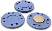 20mm Light Blue Magnetic Snap Button Metal Round Sew On Coat Bag DIY Fastener 1 Set
