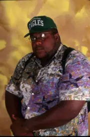 Rapper Chubb Rock is shown wearing a Starter brand Philadelphia Ea- Old Photo 3