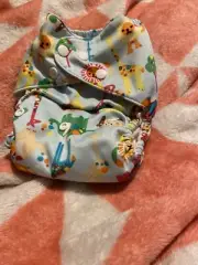 Animals Light Blue Modern cloth nappy New Free Post (acc135)