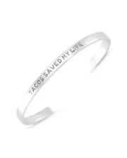 Amorium Silver CZ Tacos Saved My Life Bracelet