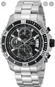 Invicta Men's Pro Diver Black Steel Bracelet & Case Quartz Analog Watch 22416