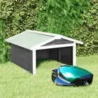 vidaXL Robotic Lawn Mower Garage 72x87x50 cm Grey and White Firwood 2BB