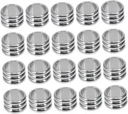 COHEALI Diy Jewelry Kit 20pcs Stainless Steel Rondelle Spacer Beads Plated Beads for Necklace Bracelet Craft Decorative Findings