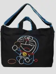 DORAEMON Official - Large Zippered Tote Bag Black JP - Free Shipping