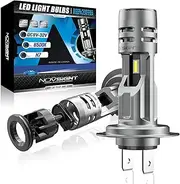 NOVSIGHT H7 LED Headlight Bulbs - 60W 12000LM 6500K H7 Bulbs, Mini Size Replacement Halogen Lights Plug and Play IP68 Waterproof Fan Design, Pack of 2