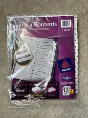 Avery table of context ready index reference dividers 36 ct. 11078