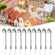 10Pcs Model Trains HO Scale 1:87 Lamp Street Lights LEDs 3In US