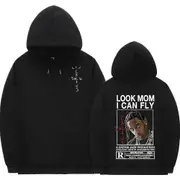 Cactus Jack Hoodie Men Women Double-sided Logo Print LOOK MOM I CAN FLY Travis Scott Hoodies Unisex Fashion Hip Hop Streetwear -NMAOV Q02751*black ...