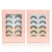 Nevenka Natural False Eyelashes Wispy Fluffy Lashes Reusable Tapered End Technology Fake Lashes 10 Pairs
