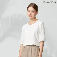在飛比找momo購物網優惠-【Master Max】袖口簍空造型素面圓領上衣(83171