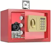 Electronic Home Security Safe Lock Box, Cash Box, Security Box for Office Or Home Use for Office Safe Deposit Boxes Store Cash, Jewelry With Coin Slot, 31X20x20cm,pink