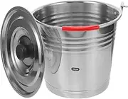 Thick Stainless Steel Water Bucket with Lid Multi Functional Storage for Parties Home Commercial Use Durable Capacity Ice Bucket Garbage Holder More