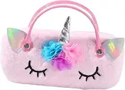 [Yardenfun] Plush Unicorn Eyeglass Case for Cute Portable Glasses Storage Durable and Lightweight Glasses Case for Cartoon Design for Outdoor Use