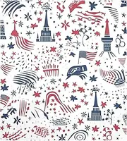 Refrigerator Magnet Cover Decorative Magnetic Dishwasher Front Door Cover Sticker for Home Kitchen Decor, 23x26 Inch American Independence Day Carnival American Flag Matching Elements Firework