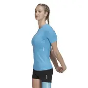 Adidas Women's Techfit Short-Sleeve Training Tee Pulse Blue/White HN9083 Sz M