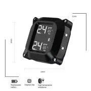 Wireless LCD Motorcycle TPMS Tire Pressure Monitor System + 2 External Sensors a