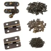Small Box Hinges Bronze Antique Right Hook Hasp with Hinges and Screws for5349