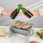 BBQ Charcoal Grill Compact Desk Tabletop Silicone Basting Brush BBQ Tongs Mini