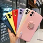 For iPhone 16 11 12 13 14 15 Pro Max 8 Shockproof Silicone Case Cover Ring Stand