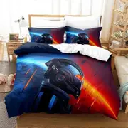 f1551 Bed Sheets Game Mass Effec Bedding Set,Duvet Cover Comforter Bed Set Quilt Cover Pillowcase,King Queen Twin Size Boys Girls AdultsBed Sheets R