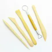5pcs Wooden Clay Knife Sculpting Model Ceramic Pottery Carving Hand Tool Set