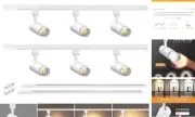 3-Color Zoomable 6 Light LED Track Lighting Kit with 6.6FT H Type Track