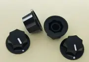 Pack 4 Vintage style Plastic Potentiometer knobs Guitar, Amp, Effects Pedal