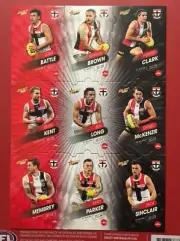 2020 AFL Select Footy Stars ST KILDA JIGSAW PUZZLE SET 9x CARDS BATTLE MEMBREY