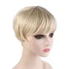Layered Short Straight Wig Fashion Synthetic Wig Daily Men Brown Wig Male