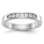 0.27ct. CZ Solid Real 14K White Gold 7-2.1mm Stone Channel Wedding Band Ring