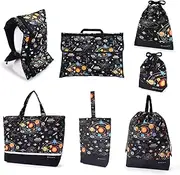 [COLORFUL CANDY STYLE] 7-piece Set, Lesson Bag, Quilting, Gusset, Shoe Case, Drawstring Gymnastics Clothes, Lunch Bag, Cup Bag, Small Items, Disaster Preparedness Headband, Disaster Preparedness