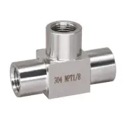 Stainless Steel 304 tee pipe fitting, NPT 1/8 female 3 ways T adapter, 1 pc h...
