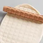 Wooden Texture Roller Flower Pattern Embossed Rod Sculpture Modeling Clay Tool