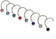 [OATIPHO] Versatile Nose Jewelry 10pcs Crystal Nose Rhinestone Studs Stainless Steel Random