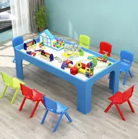 在飛比找樂天市場購物網優惠-免運 可開發票 兒童玩沙桌子沙盤桌多功能玩具桌游戲拼裝積木桌