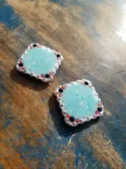 Turquoise paisley bling Custom Screwback Leather Conchos: Geared 4 Life Conchos