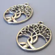 Tree Of Life Charms 31mm Silver Plated Tree Pendants C2602 - 2, 5 Or 10PCs