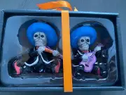 BLUE SKY CLAYWORK HALLOWEEN salt & pepper shaker- DAY of the DEAD MARIACHI BAND