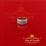 Sterling Yellow Silver 4.50ct Cubic Zirconia Band Fashion Men's Ring Size 8.5